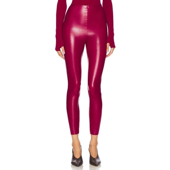 Commando Faux Leather Leggings in Raspberry X-Small Womens Vegan Pants - Picture 5 of 14